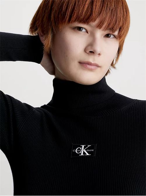 badge roll neck sweater drerss CALVIN KLEIN JEANS | J20J221690BEH